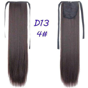Planet Gates #4 / 22inches / China 100g/piece 22 inch Long Ponytail Hair Extension Tail Hairpiece Straight Brown Synthetic Women's Hair High Temperature Fiber
