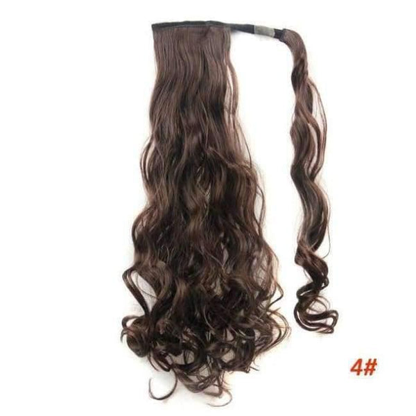 Planet Gates #4 / 22inches / China 22" Long Wave Clip In Hair Tail False Hair Ponytail Hairpiece With Hairpins Synthetic Wig Pony Tail Hair Extensions
