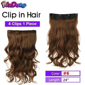 Planet Gates #4 / 24inches Synthetic Fish Line Hair Wavy Clip in Hair Extensions 3/4 Half Wig 3 Styles Available Premium Heat Resistant Hair