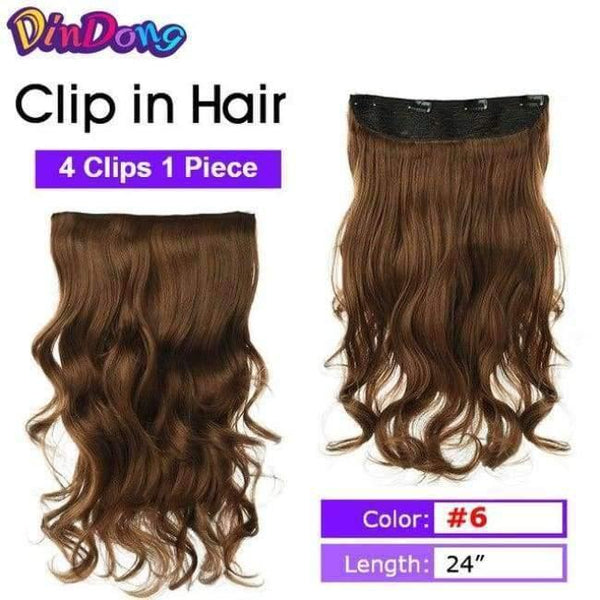 Planet Gates #4 / 24inches Synthetic Fish Line Hair Wavy Clip in Hair Extensions 3/4 Half Wig 3 Styles Available Premium Heat Resistant Hair