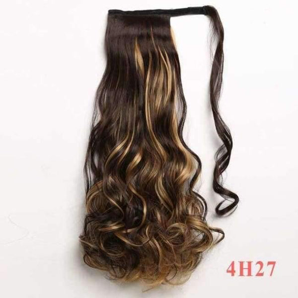 Planet Gates 4/27HL / 22inches / China 22" Long Wave Clip In Hair Tail False Hair Ponytail Hairpiece With Hairpins Synthetic Wig Pony Tail Hair Extensions
