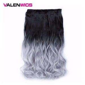 Planet Gates 4/27HL / 22inches Synthetic Heat Resistant 22" Ombre Wigs Chocolate Brown to Blonde Women Wavy Hair One Piece Clip in Hair Extensions