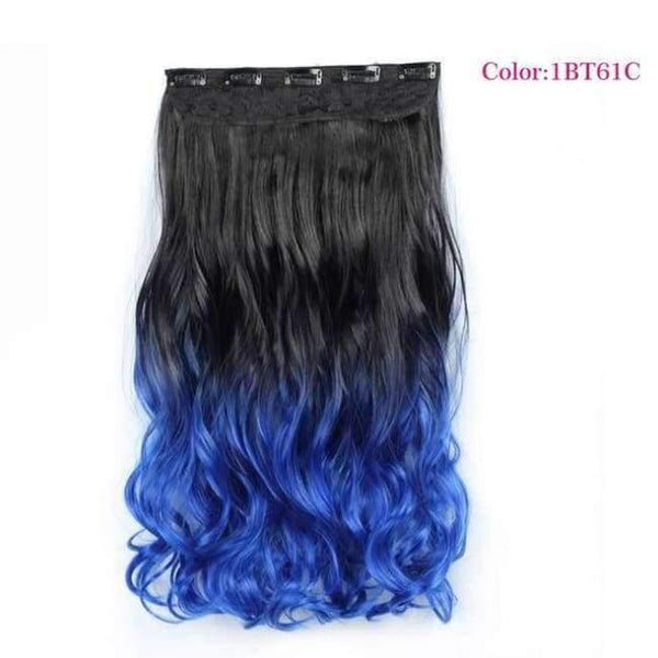 Planet Gates 4/30HL / 22inches Synthetic Heat Resistant 22" Ombre Wigs Chocolate Brown to Blonde Women Wavy Hair One Piece Clip in Hair Extensions