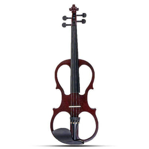 Planet Gates 4/4 Bilateral Electric Violin Fiddle Stringed Instrument Basswood with Fittings Cable Headphone Case for Music Lovers Beginners
