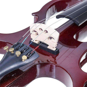 Planet Gates 4/4 Bilateral Electric Violin Fiddle Stringed Instrument Basswood with Fittings Cable Headphone Case for Music Lovers Beginners