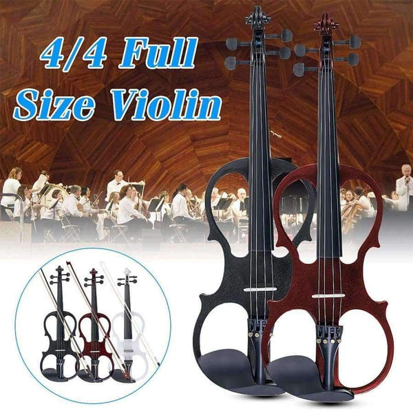 Planet Gates 4/4 Electric Acoustic Violin Basswood Fiddle with Violin Case Cover Bow Rosin for Musical Stringed Instrument Lovers Beginners