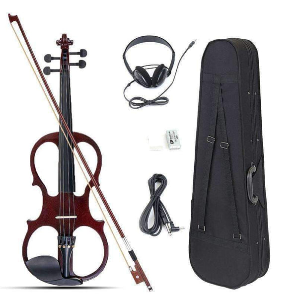 Planet Gates 4/4 Electric Acoustic Violin Basswood Fiddle with Violin Case Cover Bow Rosin for Musical Stringed Instrument Lovers Beginners
