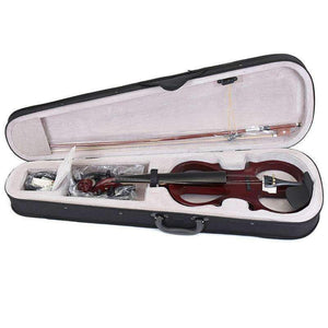 Planet Gates 4/4 Electric Acoustic Violin Basswood Fiddle with Violin Case Cover Bow Rosin for Musical Stringed Instrument Lovers Beginners