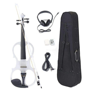 Planet Gates 4/4 Electric Acoustic Violin Basswood Fiddle with Violin Case Cover Bow Rosin for Musical Stringed Instrument Lovers Beginners