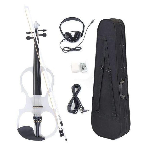 Planet Gates 4/4 Electric Acoustic Violin Basswood Fiddle with Violin Case Cover Bow Rosin for Musical Stringed Instrument Lovers Beginners