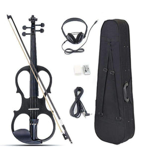 Planet Gates 4/4 Electric Acoustic Violin Basswood Fiddle with Violin Case Cover Bow Rosin for Musical Stringed Instrument Lovers Beginners
