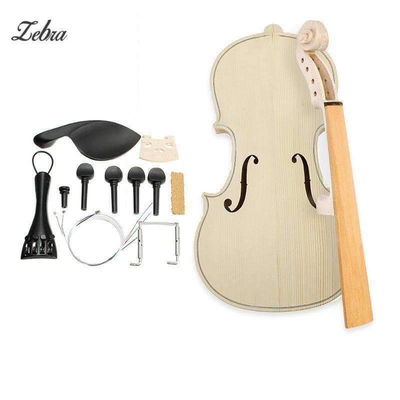 Planet Gates 4/4 Size DIY Natural Solid Wood Violin Fiddle Kit with Spruce Top Maple Back Fiddle For Violin Musical Instruments Lover