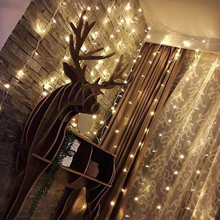Planet Gates 4.5Mx3M LED Icicle Curtain String Lights Fairy XMAS Light 300 luces Christmas String Light for Party Home Garland Holiday Lights