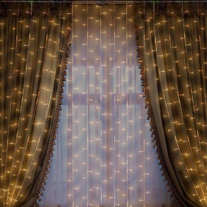 Planet Gates 4.5Mx3M LED Icicle Curtain String Lights Fairy XMAS Light 300 luces Christmas String Light for Party Home Garland Holiday Lights