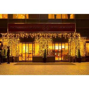 Planet Gates 4.5Mx3M LED Icicle Curtain String Lights Fairy XMAS Light 300 luces Christmas String Light for Party Home Garland Holiday Lights