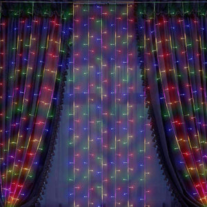 Planet Gates 4.5Mx3M LED Icicle Curtain String Lights Fairy XMAS Light 300 luces Christmas String Light for Party Home Garland Holiday Lights