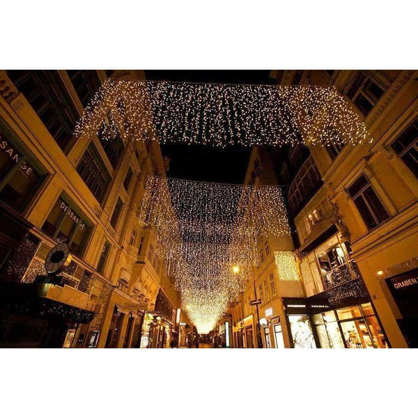 Planet Gates 4.5Mx3M LED Icicle Curtain String Lights Fairy XMAS Light 300 luces Christmas String Light for Party Home Garland Holiday Lights