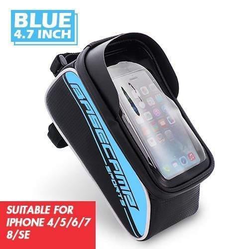 Planet Gates 4.7 Blue Bike Bag Bike Bag Rainproof Bag For Bicycle Front Tube Cycling Bag Phone Case Frame Bicycle Bag MTB Pannier Bicycle Accessories
