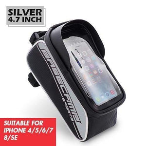 Planet Gates 4.7 Silver Bike Bag Bike Bag Rainproof Bag For Bicycle Front Tube Cycling Bag Phone Case Frame Bicycle Bag MTB Pannier Bicycle Accessories