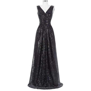 Kate Kasin Long Bridesmaid Dresses Red Silver Pink Black Gold Sequins Wedding Party Dresses For Bridesmaids 2018 Prom Gown Green - 4 As