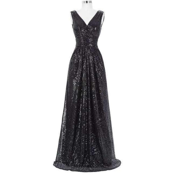 Kate Kasin Long Bridesmaid Dresses Red Silver Pink Black Gold Sequins Wedding Party Dresses For Bridesmaids 2018 Prom Gown Green - 4 As