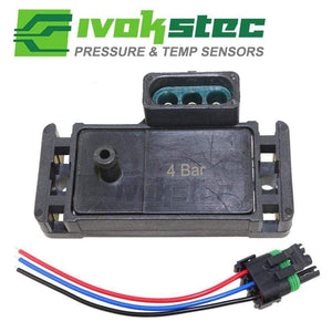 Planet Gates 4 Bar 12223861 16040749 Turbo Intake Air Boost Pressure Map Sensor For Modified Cadillac Chevrolet Buick Chevy With Plug 4BAR