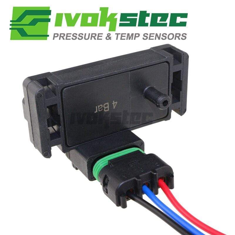 Planet Gates 4 Bar 12223861 16040749 Turbo Intake Air Boost Pressure Map Sensor For Modified Cadillac Chevrolet Buick Chevy With Plug 4BAR