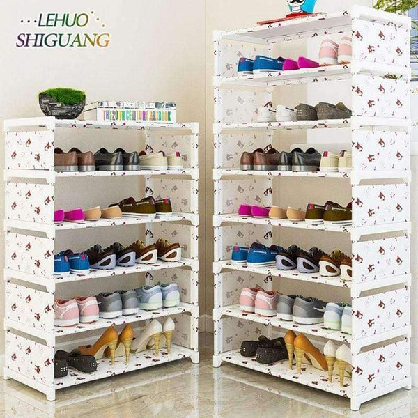 Planet Gates 4-Bear Multi Layer Shoe rack Non-woven fabric Easy Assemble organize Storage Shelf Shoe cabinet fashion bookshelf Living Room Furniture