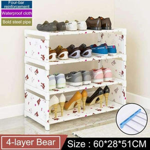Planet Gates 4-Bear Multi Layer Shoe rack Non-woven fabric Easy Assemble organize Storage Shelf Shoe cabinet fashion bookshelf Living Room Furniture