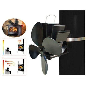 1pcs 4/5 Blades Fireplace Fan Low Noise Wall Mounted Stove Thermal Heat Hanging Log Burning Log Wood Burner Eco Friendly Quiet