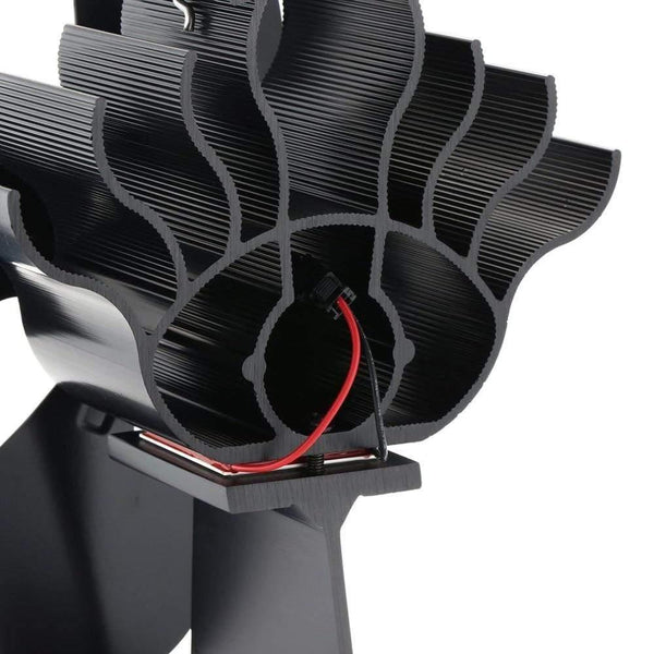 Planet Gates 4 Blades Heat Powered Stove Fan Log Wood Burner Ecofan Quiet Black Home Fireplace Fan Efficient Heat Distribution