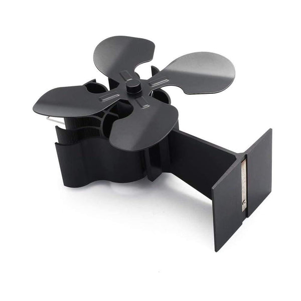 Planet Gates 4 Blades Heat Powered Stove Fan Log Wood Burner Ecofan Quiet Black Home Fireplace Fan Efficient Heat Distribution