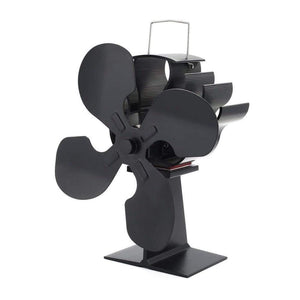 Planet Gates 4 Blades Heat Powered Stove Fan Log Wood Burner Ecofan Quiet Black Home Fireplace Fan Efficient Heat Distribution