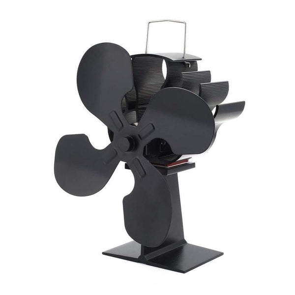 Planet Gates 4 Blades Heat Powered Stove Fan Log Wood Burner Ecofan Quiet Black Home Fireplace Fan Efficient Heat Distribution