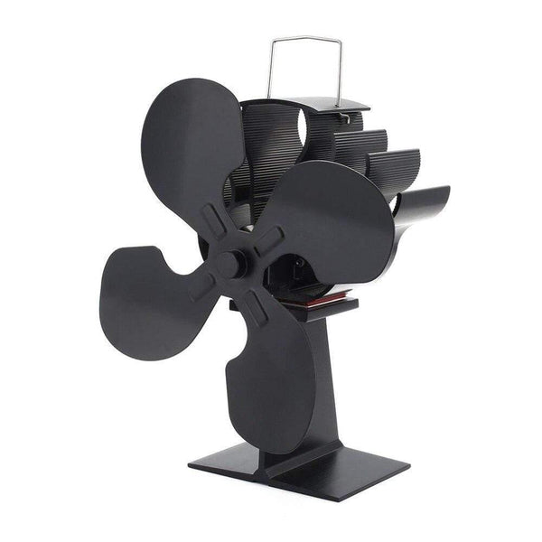Planet Gates 4 Blades Heat Powered Stove Fan Log Wood Burner Ecofan Quiet Black Home Fireplace Fan Efficient Heat Distribution