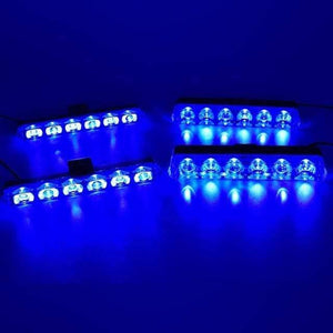 Planet Gates 4 Blue Wireless Remote Stroboscope Led Police Light 4*6 Led Car Truck Ambulance Emergency Flashing Firemen Strobe Warning Light DC 12V