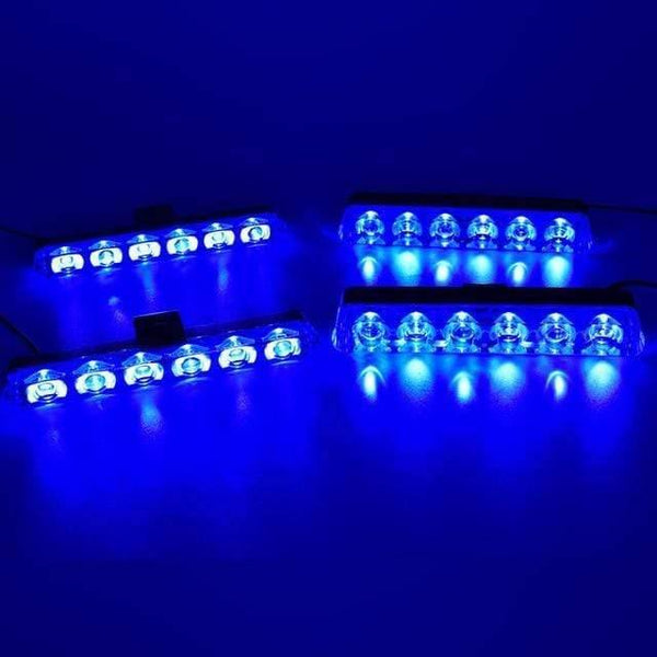 Planet Gates 4 Blue Wireless Remote Stroboscope Led Police Light 4*6 Led Car Truck Ambulance Emergency Flashing Firemen Strobe Warning Light DC 12V