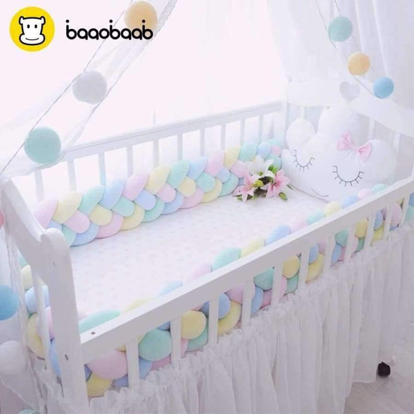 Planet Gates 4 Braids 2 Meter Knot Soft Baby Bed Bumper Crib Sides Newborn Crib Pad Protection Cot Bumpers Bedding for Infant