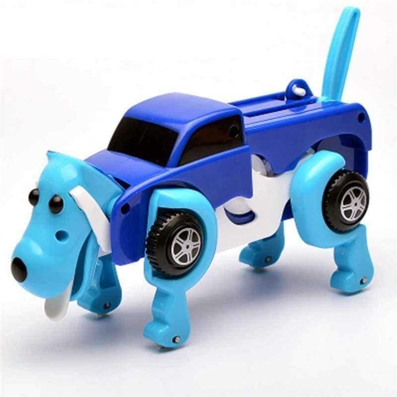 Planet Gates 4 Colors 14CM Cool Automatic Transform Dog Car Vehicle Clockwork Wind Up Toys for Children Kids Boy Girl Toy Gift