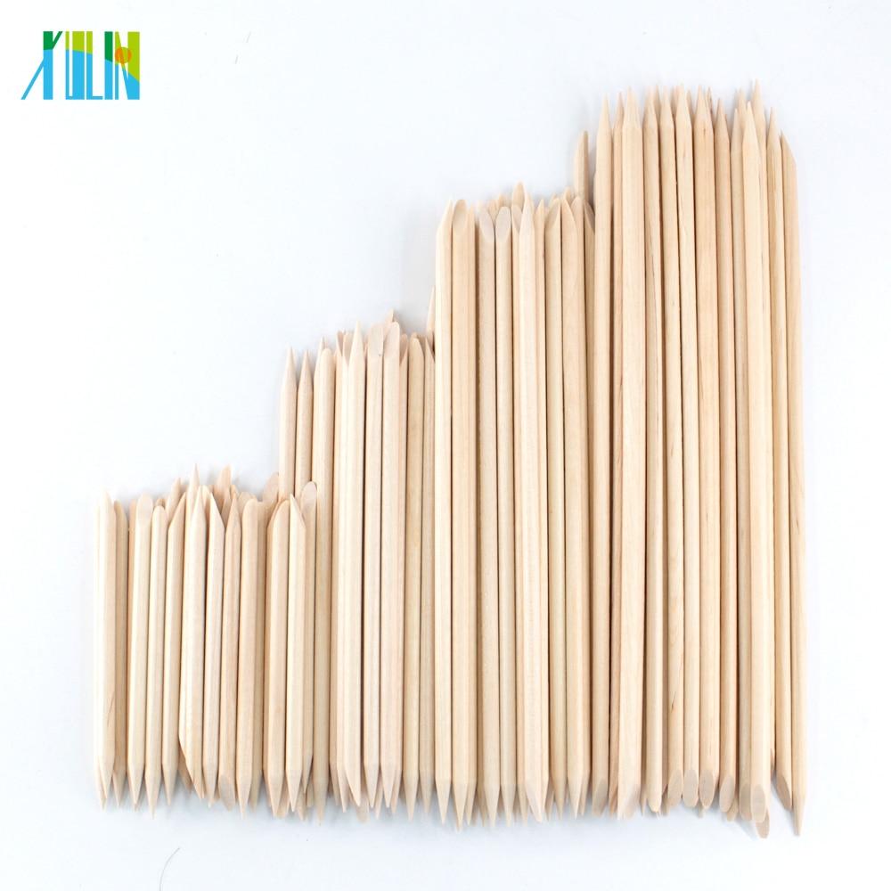 Planet Gates 4 different sizes Orange Wood Sticks for Cuticle Pusher Cuticle Remove Tool forks for nails Manicures Tools 10/30/50/100Pcs/Set