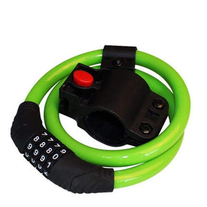 Planet Gates 4 Digit Password Bike Lock 360 Roation Security Steel Cycling Cable Anti-Theft Wire Lock with Holder Bicycle Accessories