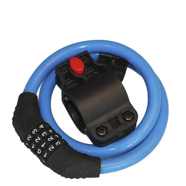 Planet Gates 4 Digit Password Bike Lock 360 Roation Security Steel Cycling Cable Anti-Theft Wire Lock with Holder Bicycle Accessories