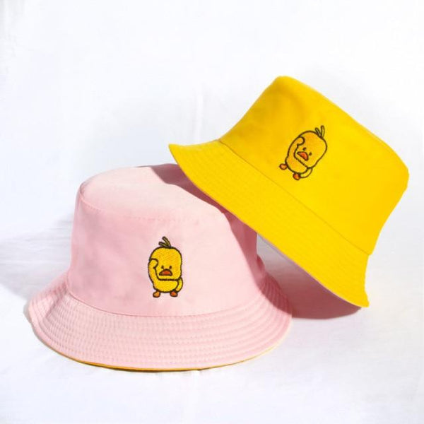Planet Gates 4 duck Casual Sun Hat Letter Bucket Hat Men Women Bob Hip Hop Caps Summer Panama Foldable Double Sided Dance Hat Casual