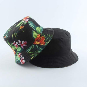 Planet Gates 4 Fashion Summer Coconut Tree Flower Printed Fisherman Caps Panama Bucket Hat Reversible Gorro Pescador Men Women