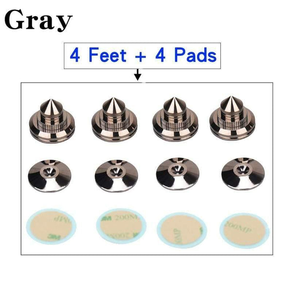 HIFIDIY LIVE 4 Sets Or 4 PCS Speakers Stand Feet Foot Pad Pure Copper Silver Loudspeaker Box Spikes Cone Floor Foot Nail M28*26