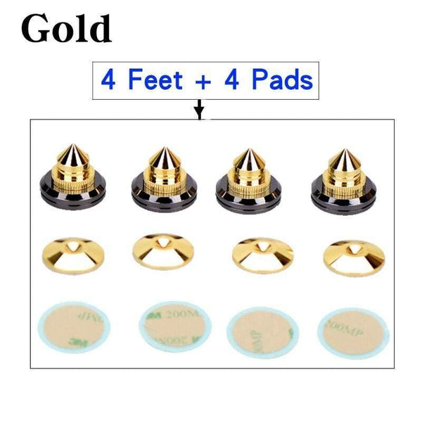 HIFIDIY LIVE 4 Sets Or 4 PCS Speakers Stand Feet Foot Pad Pure Copper Silver Loudspeaker Box Spikes Cone Floor Foot Nail M28*26