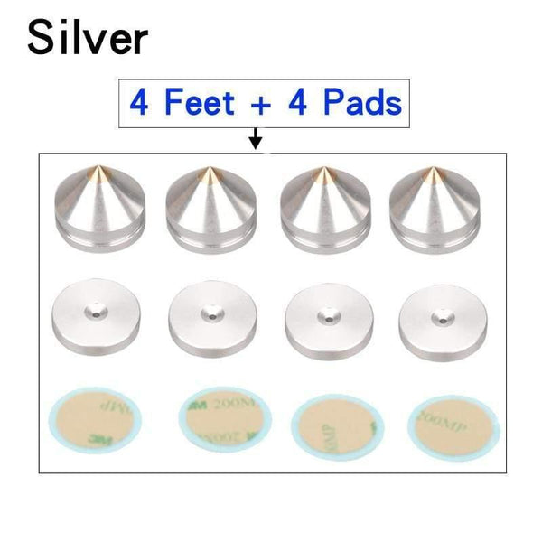 HIFIDIY LIVE 4PCS 4Sets Speaker Stand Feet Foot Pad Aluminium Alloy Metal (NOT Natural Wood ) Spikes Cone Floor Foot Nail M23*20