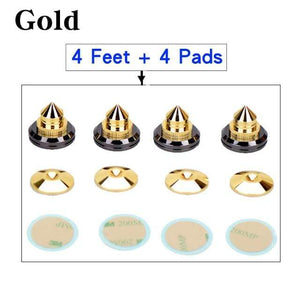 Planet Gates 4 Feet and Pads 2 HIFIDIY LIVE 4 Sets or 4 PCS speakers Stand Feet Foot Pad Pure copper silver loudspeaker box Spikes Cone Floor Foot Nail M28*26