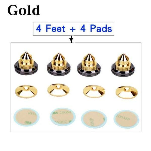 Planet Gates 4 Feet and Pads 2 HIFIDIY LIVE 4 Sets or 4 PCS speakers Stand Feet Foot Pad Pure copper silver loudspeaker box Spikes Cone Floor Foot Nail M28*26