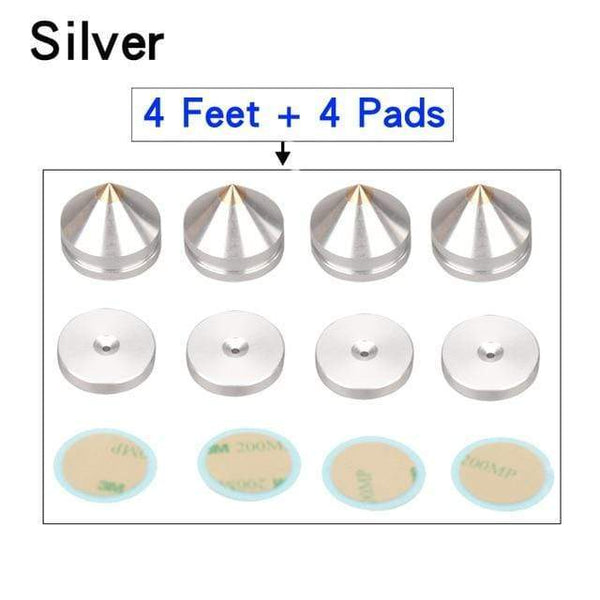 Planet Gates 4 Feet and Pads 2 HIFIDIY LIVE 4PCS 4Sets speaker Stand Feet Foot Pad aluminium alloy metal (NOT natural wood ) Spikes Cone Floor Foot Nail M23*20